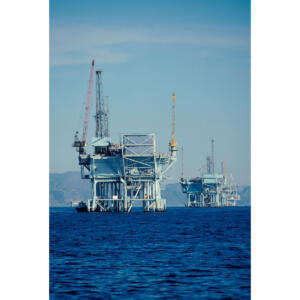 Platforms A, B, C and Houchin line up, Santa Barbara Offshore